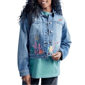 Disney Blue Denim Jacket with Ocean Theme size 1X